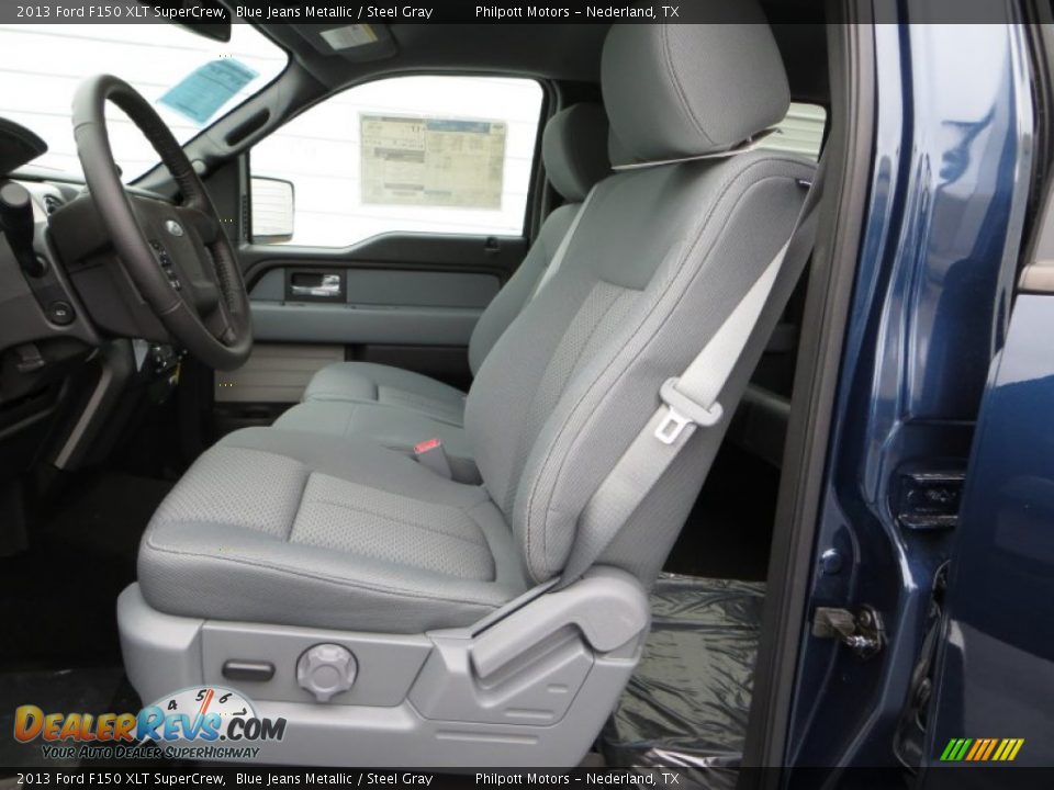 2013 Ford F150 XLT SuperCrew Blue Jeans Metallic / Steel Gray Photo #27