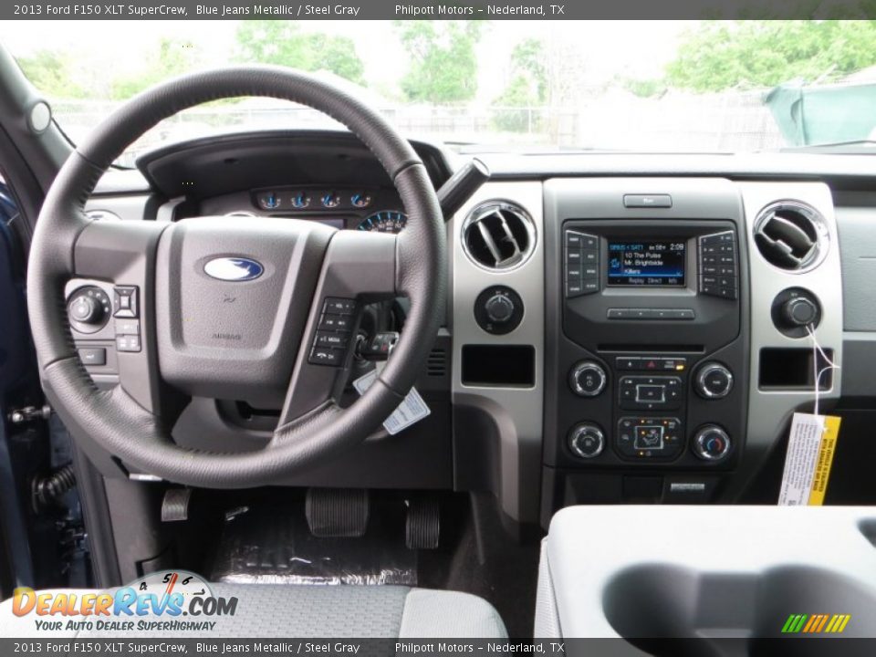 2013 Ford F150 XLT SuperCrew Blue Jeans Metallic / Steel Gray Photo #29