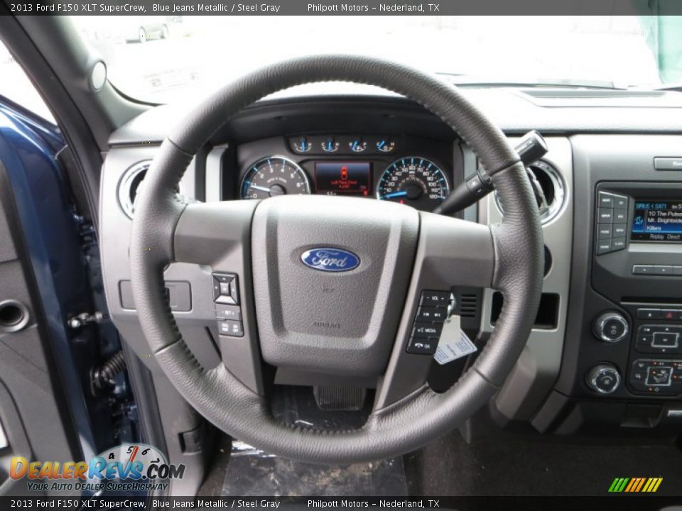 2013 Ford F150 XLT SuperCrew Blue Jeans Metallic / Steel Gray Photo #33