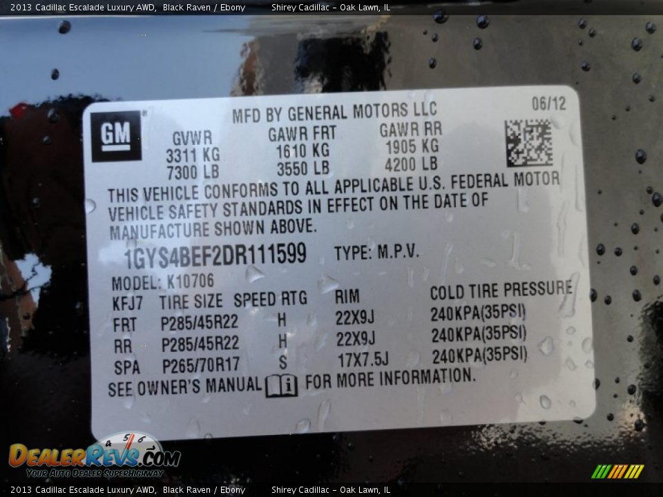 2013 Cadillac Escalade Luxury AWD Black Raven / Ebony Photo #18