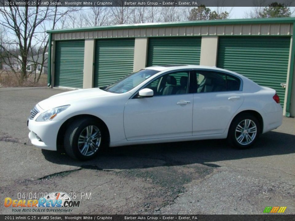 2011 Infiniti G 25 x AWD Sedan Moonlight White / Graphite Photo #1