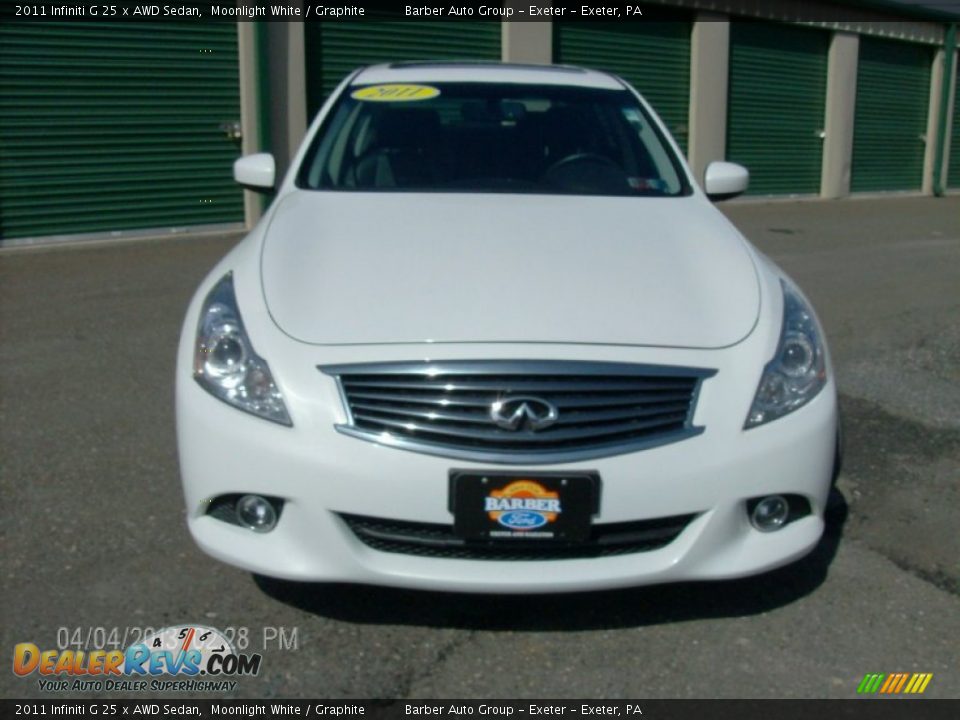 2011 Infiniti G 25 x AWD Sedan Moonlight White / Graphite Photo #2