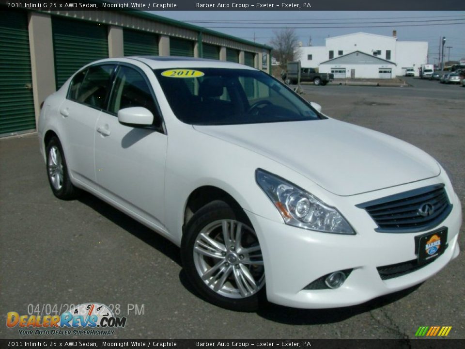 2011 Infiniti G 25 x AWD Sedan Moonlight White / Graphite Photo #3