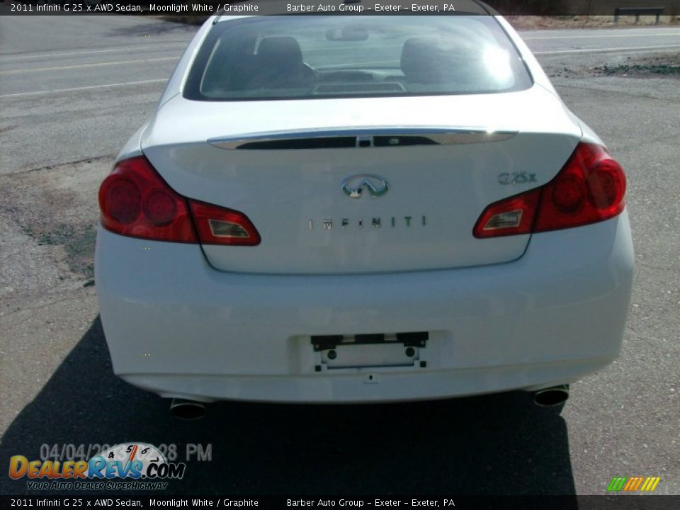 2011 Infiniti G 25 x AWD Sedan Moonlight White / Graphite Photo #5