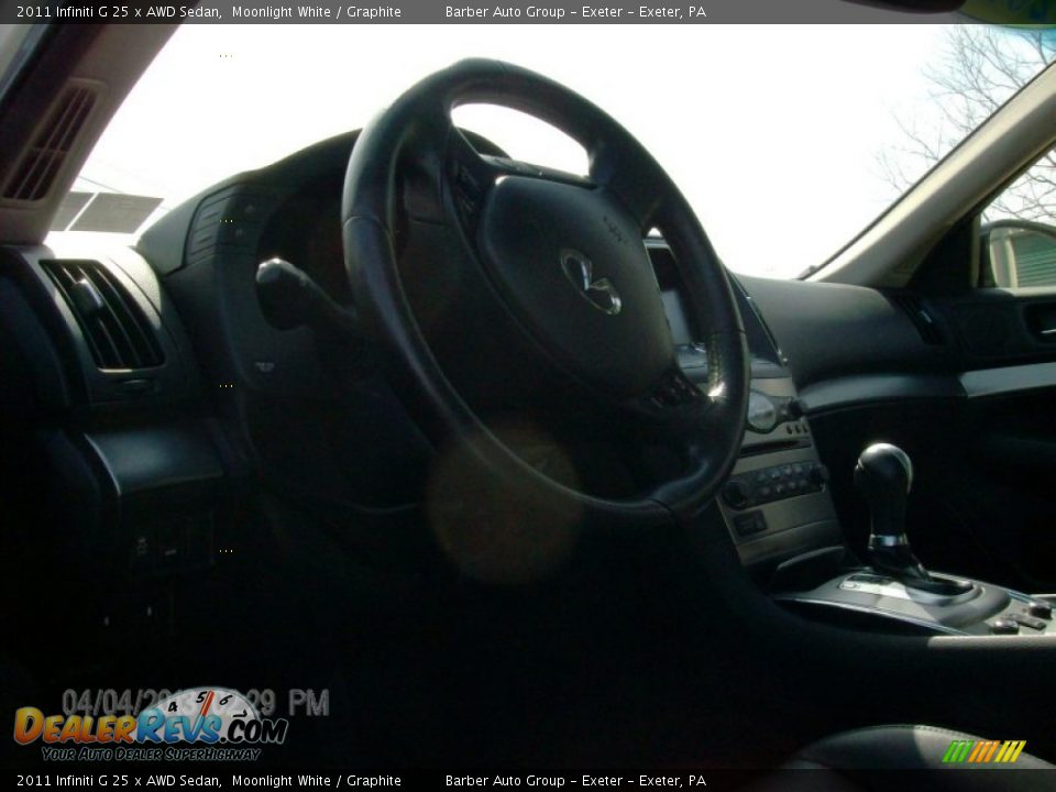 2011 Infiniti G 25 x AWD Sedan Moonlight White / Graphite Photo #7
