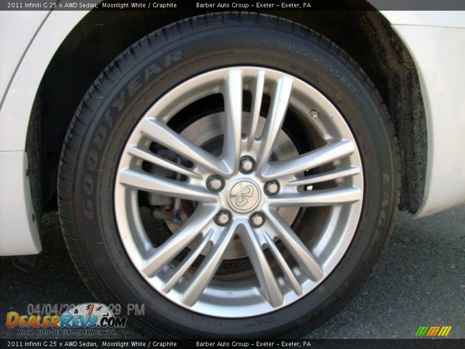 2011 Infiniti G 25 x AWD Sedan Moonlight White / Graphite Photo #11