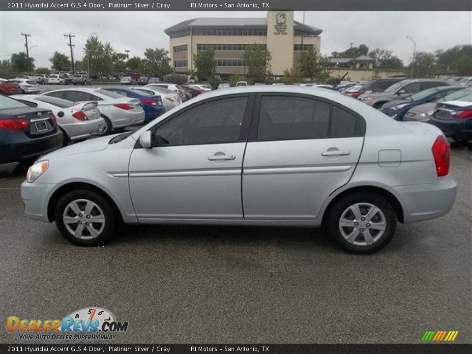 2011 Hyundai Accent GLS 4 Door Platinum Silver / Gray Photo #1