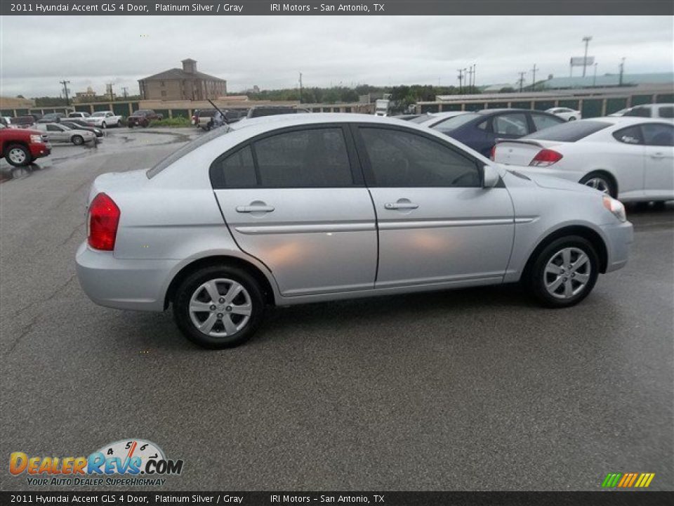 2011 Hyundai Accent GLS 4 Door Platinum Silver / Gray Photo #2