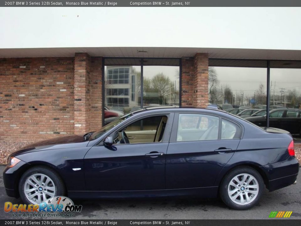 2007 BMW 3 Series 328i Sedan Monaco Blue Metallic / Beige Photo #3