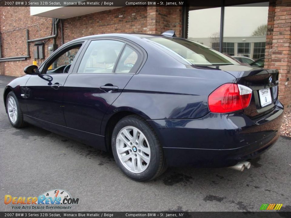 2007 BMW 3 Series 328i Sedan Monaco Blue Metallic / Beige Photo #4
