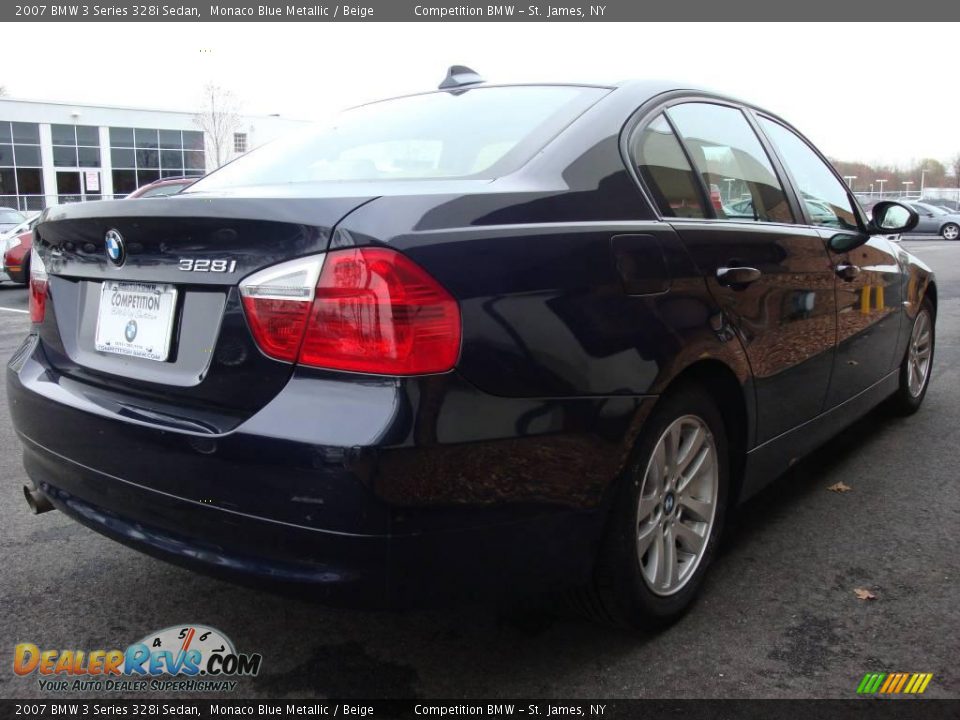 2007 BMW 3 Series 328i Sedan Monaco Blue Metallic / Beige Photo #6