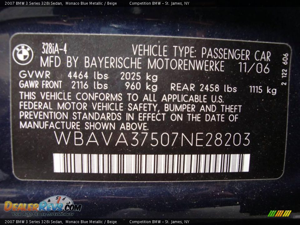 2007 BMW 3 Series 328i Sedan Monaco Blue Metallic / Beige Photo #15