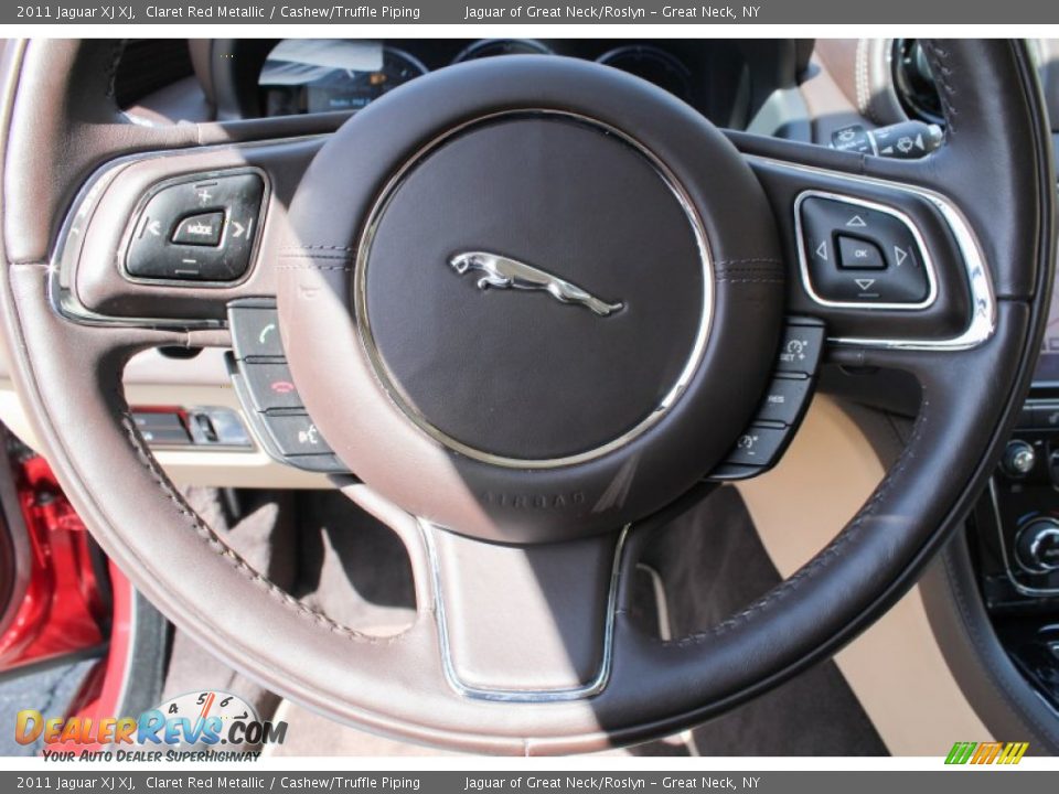 2011 Jaguar XJ XJ Claret Red Metallic / Cashew/Truffle Piping Photo #27