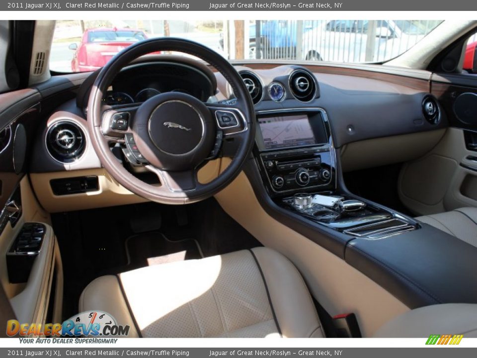 2011 Jaguar XJ XJ Claret Red Metallic / Cashew/Truffle Piping Photo #28