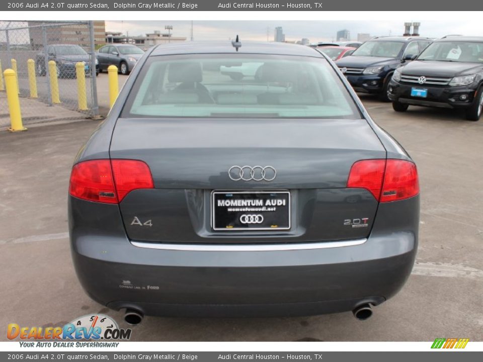 2006 Audi A4 2.0T quattro Sedan Dolphin Gray Metallic / Beige Photo #8