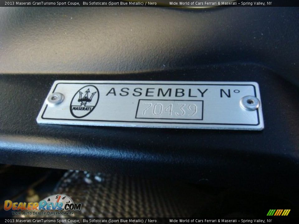 2013 Maserati GranTurismo Sport Coupe Blu Sofisticato (Sport Blue Metallic) / Nero Photo #29