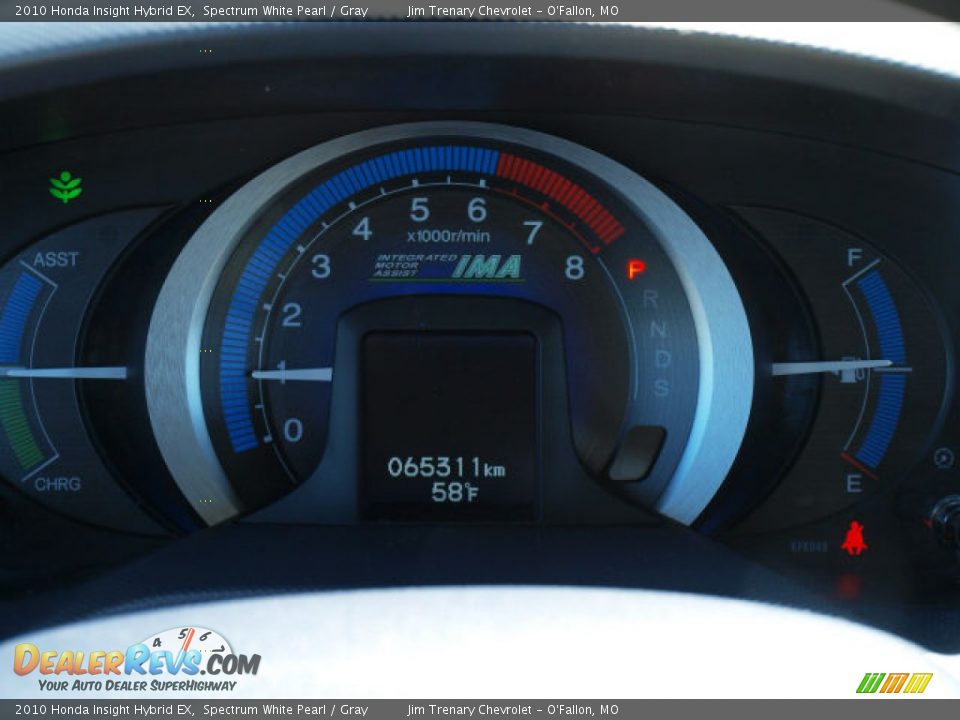 2010 Honda Insight Hybrid EX Spectrum White Pearl / Gray Photo #14