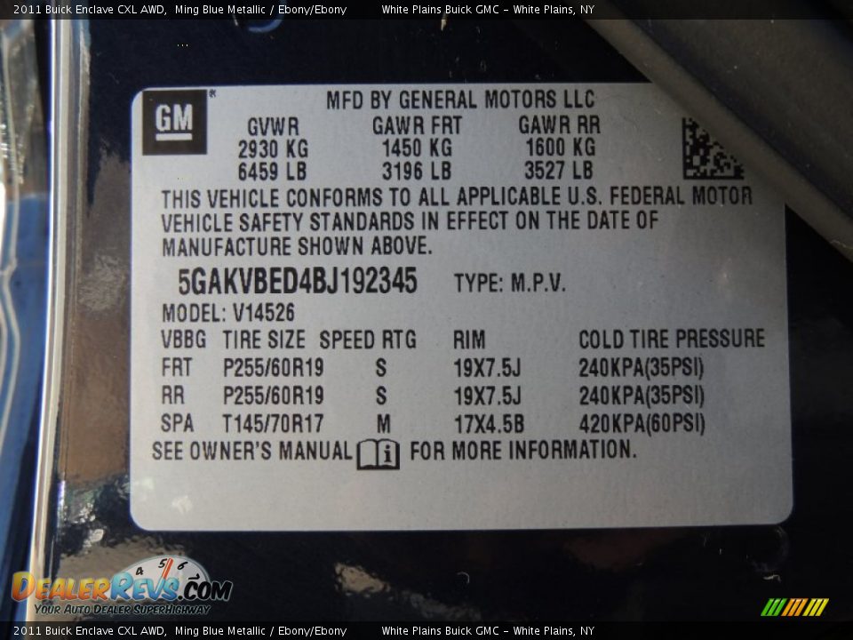 2011 Buick Enclave CXL AWD Ming Blue Metallic / Ebony/Ebony Photo #27