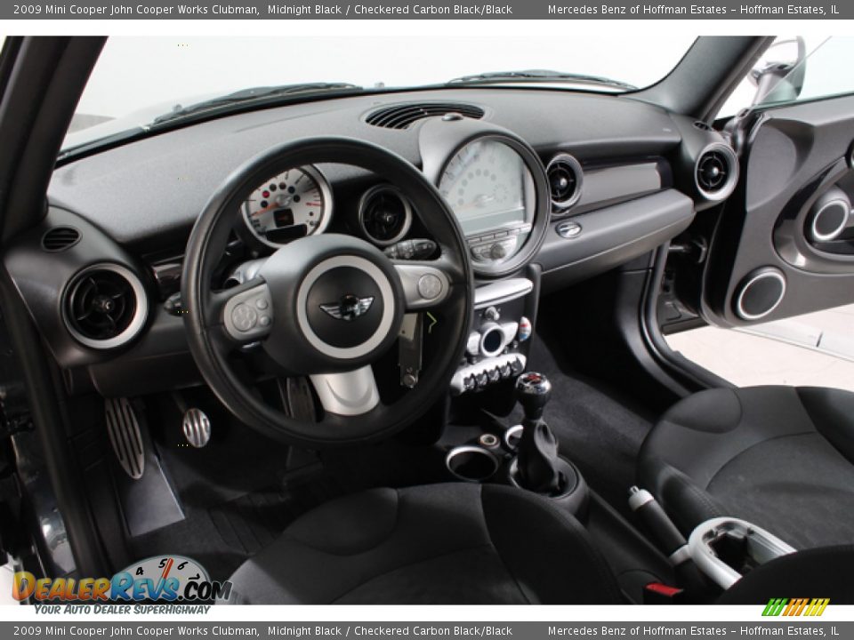 2009 Mini Cooper John Cooper Works Clubman Midnight Black / Checkered Carbon Black/Black Photo #6