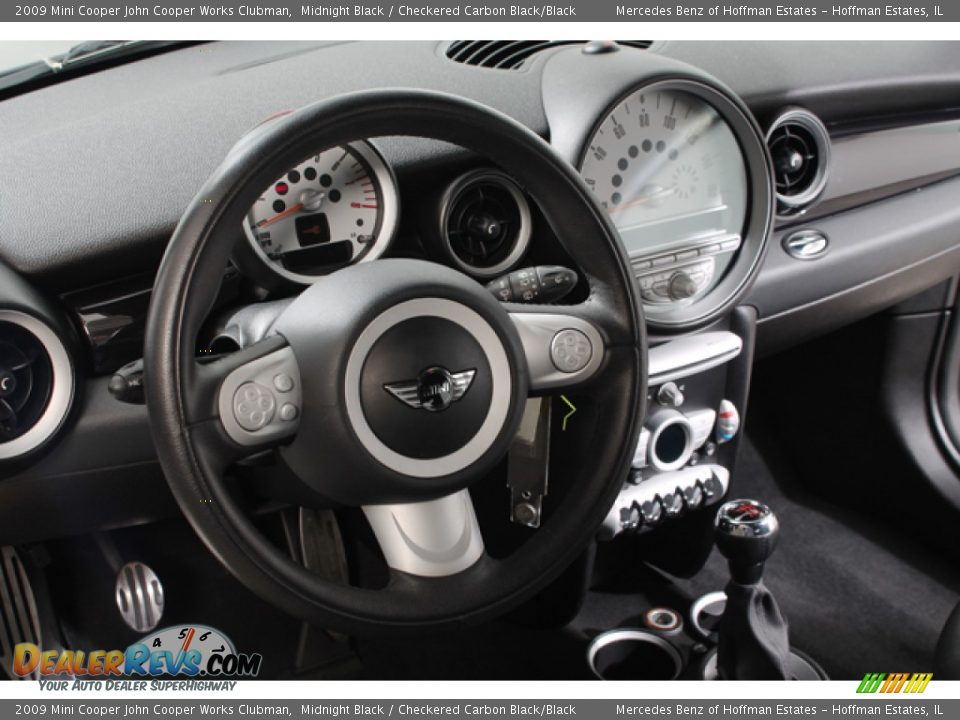 2009 Mini Cooper John Cooper Works Clubman Midnight Black / Checkered Carbon Black/Black Photo #7