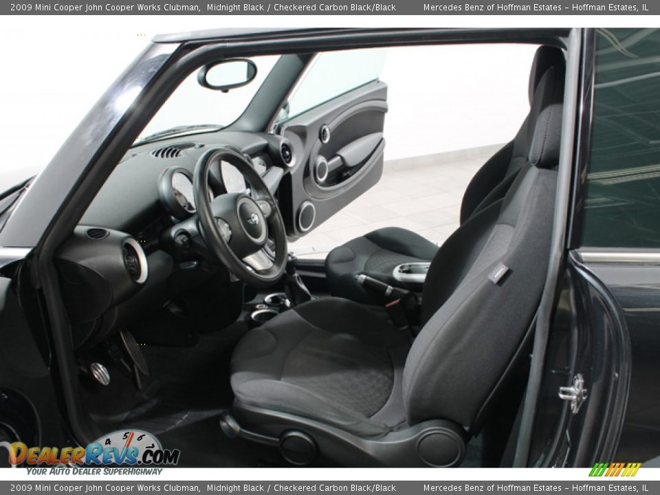 2009 Mini Cooper John Cooper Works Clubman Midnight Black / Checkered Carbon Black/Black Photo #17