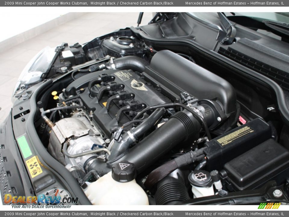2009 Mini Cooper John Cooper Works Clubman Midnight Black / Checkered Carbon Black/Black Photo #23