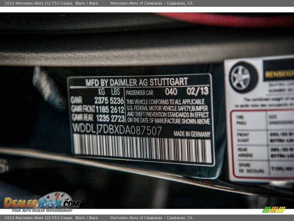 2013 Mercedes-Benz CLS 550 Coupe Black / Black Photo #7