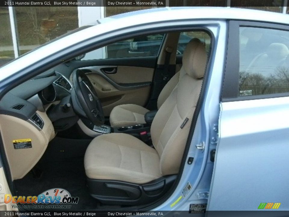 2011 Hyundai Elantra GLS Blue Sky Metallic / Beige Photo #11