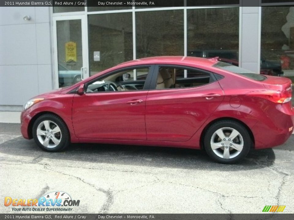 2011 Hyundai Elantra GLS Red Allure / Gray Photo #2