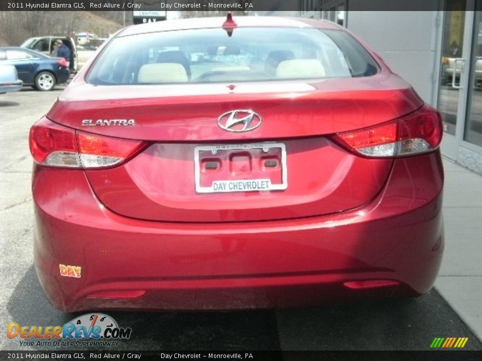 2011 Hyundai Elantra GLS Red Allure / Gray Photo #3