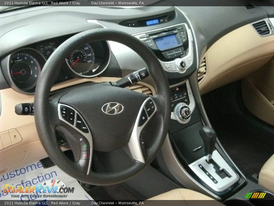 2011 Hyundai Elantra GLS Red Allure / Gray Photo #5