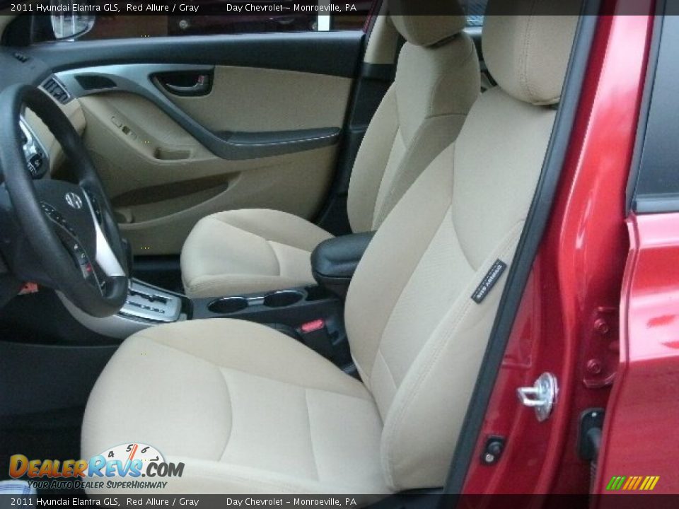 2011 Hyundai Elantra GLS Red Allure / Gray Photo #6