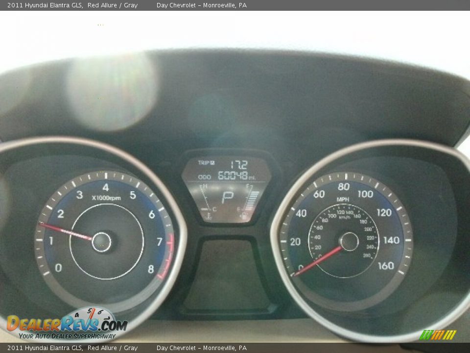 2011 Hyundai Elantra GLS Red Allure / Gray Photo #7