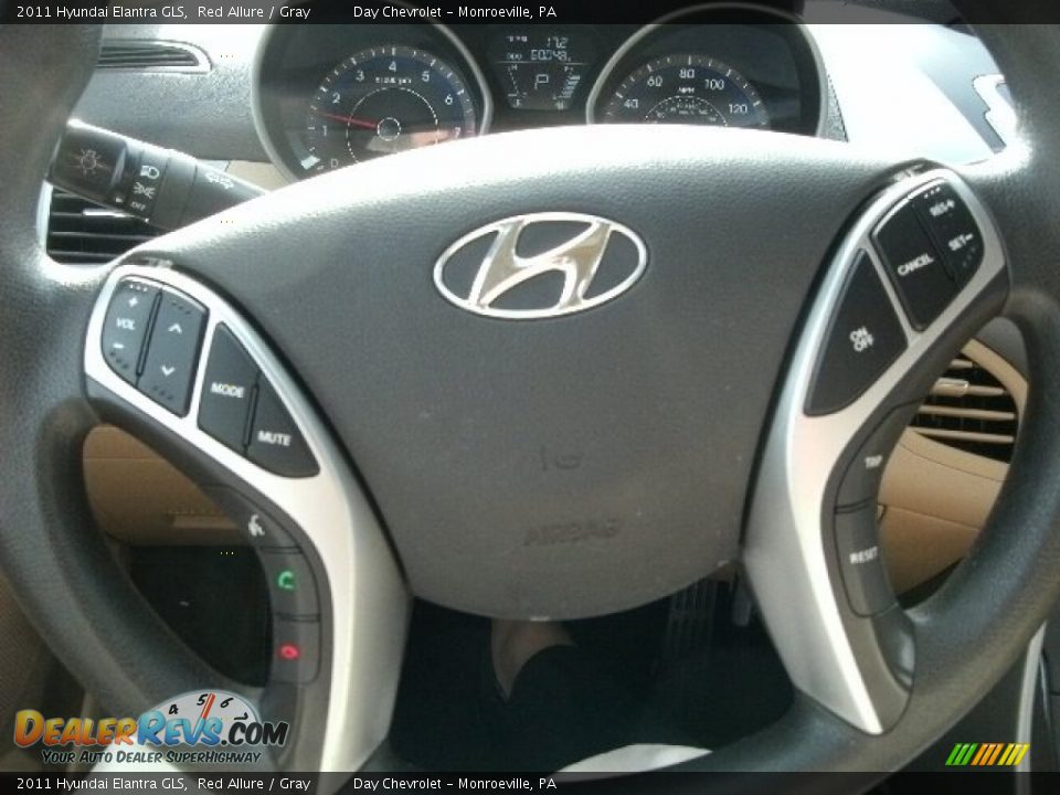 2011 Hyundai Elantra GLS Red Allure / Gray Photo #11