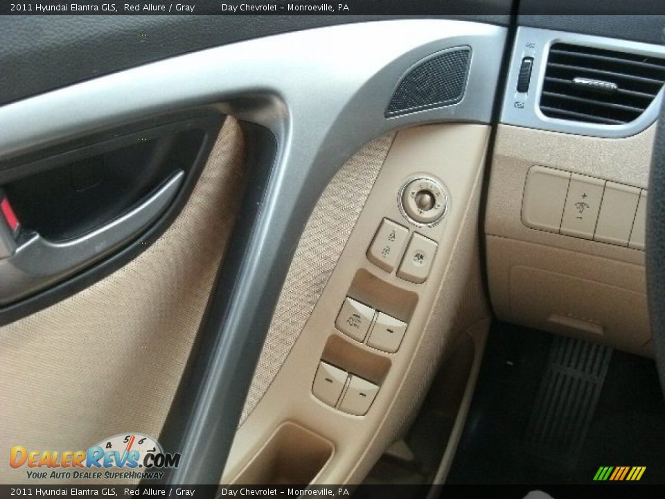2011 Hyundai Elantra GLS Red Allure / Gray Photo #12