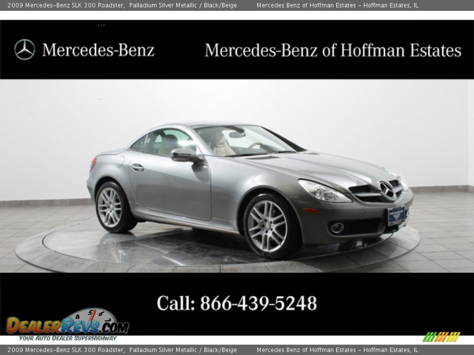 2009 Mercedes-Benz SLK 300 Roadster Palladium Silver Metallic / Black/Beige Photo #1