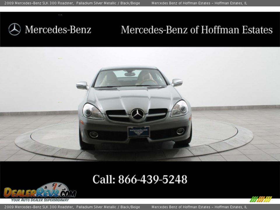 2009 Mercedes-Benz SLK 300 Roadster Palladium Silver Metallic / Black/Beige Photo #3