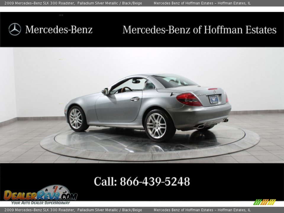 2009 Mercedes-Benz SLK 300 Roadster Palladium Silver Metallic / Black/Beige Photo #5