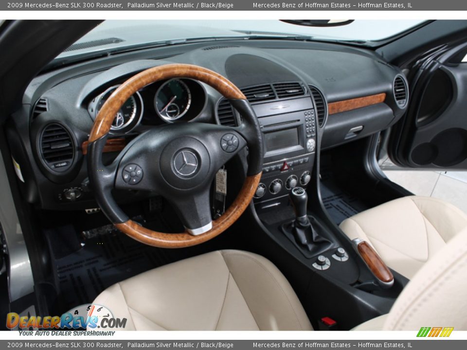 2009 Mercedes-Benz SLK 300 Roadster Palladium Silver Metallic / Black/Beige Photo #7
