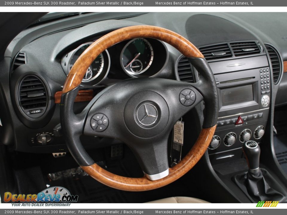 2009 Mercedes-Benz SLK 300 Roadster Palladium Silver Metallic / Black/Beige Photo #8