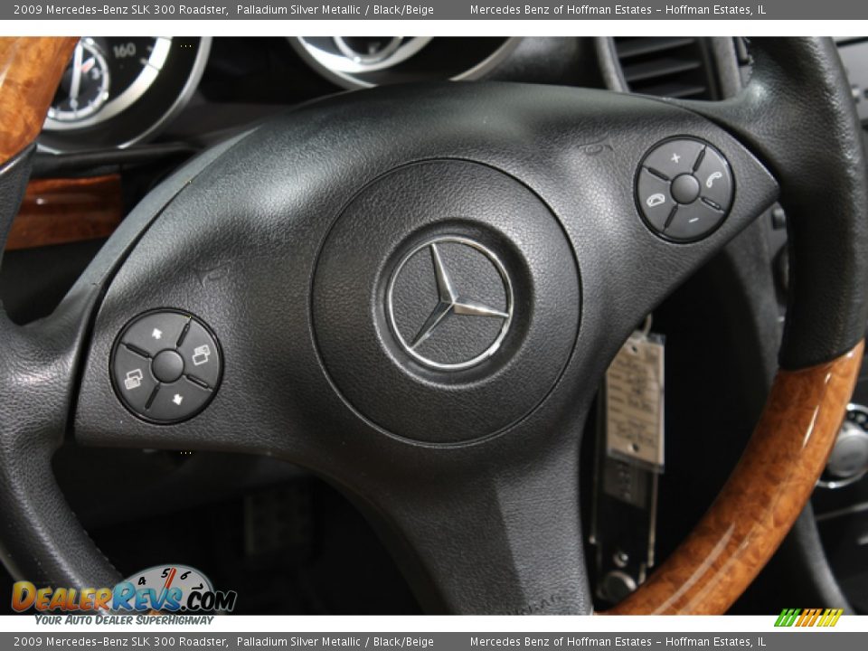 2009 Mercedes-Benz SLK 300 Roadster Palladium Silver Metallic / Black/Beige Photo #9