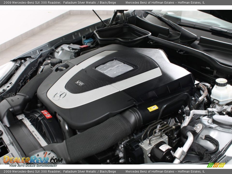 2009 Mercedes-Benz SLK 300 Roadster Palladium Silver Metallic / Black/Beige Photo #21
