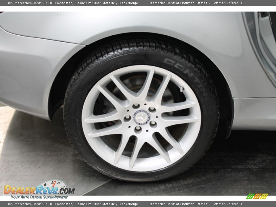 2009 Mercedes-Benz SLK 300 Roadster Palladium Silver Metallic / Black/Beige Photo #26