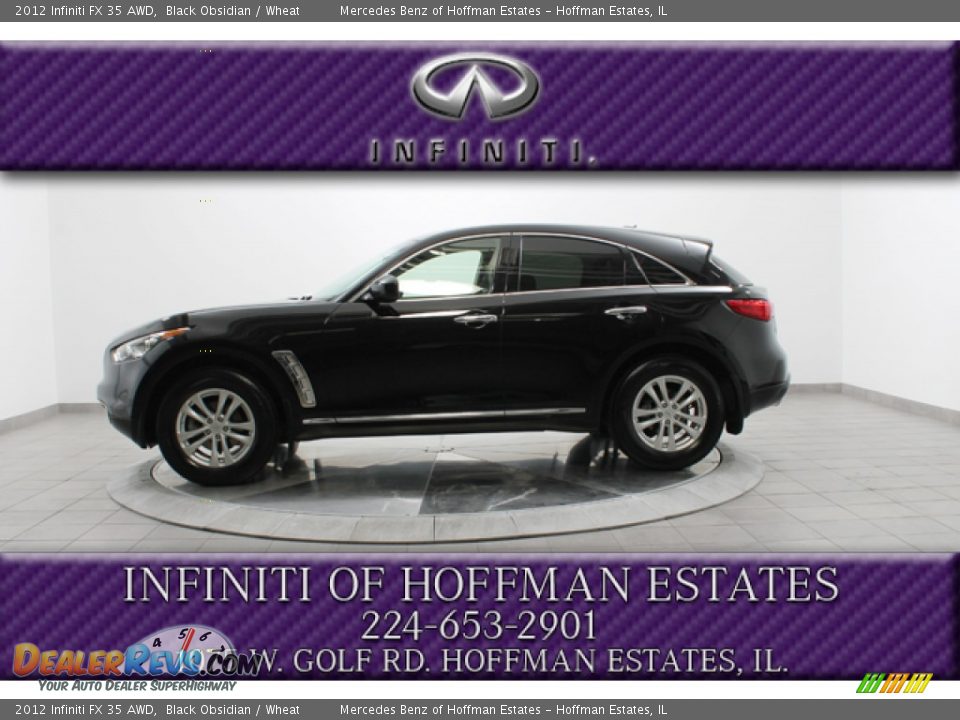 2012 Infiniti FX 35 AWD Black Obsidian / Wheat Photo #2
