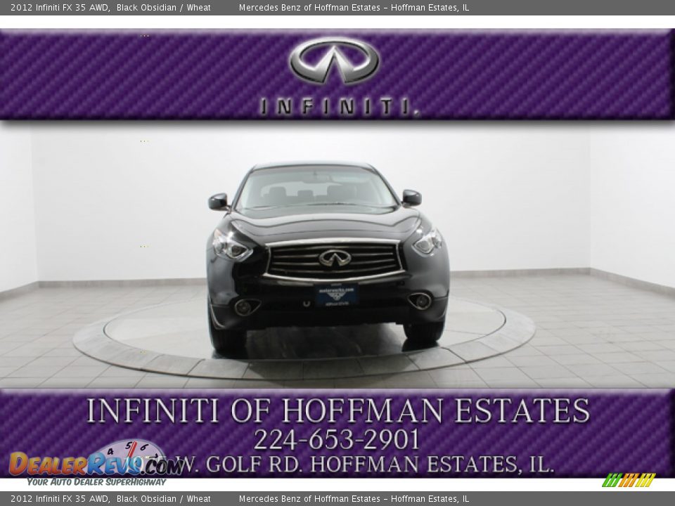 2012 Infiniti FX 35 AWD Black Obsidian / Wheat Photo #3