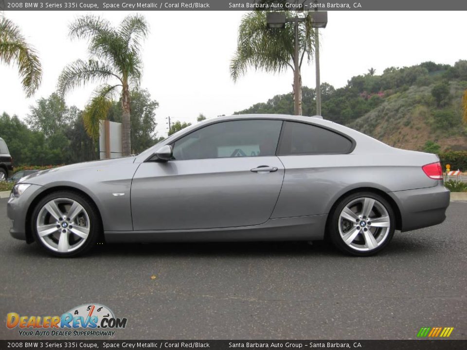 2008 BMW 3 Series 335i Coupe Space Grey Metallic / Coral Red/Black Photo #2