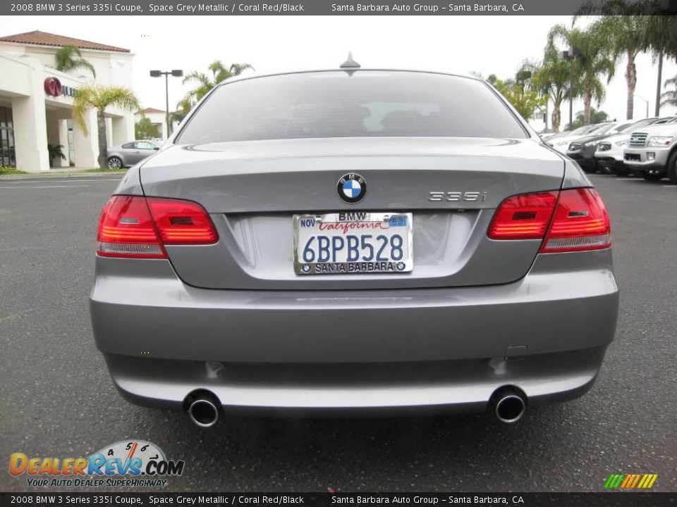 2008 BMW 3 Series 335i Coupe Space Grey Metallic / Coral Red/Black Photo #4