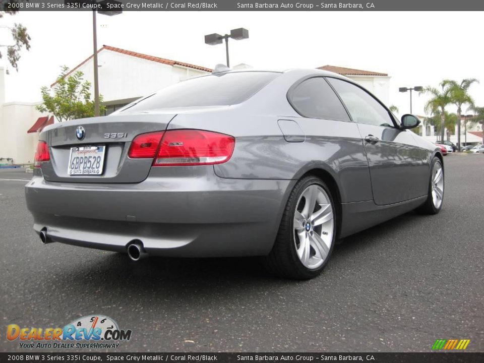 2008 BMW 3 Series 335i Coupe Space Grey Metallic / Coral Red/Black Photo #5