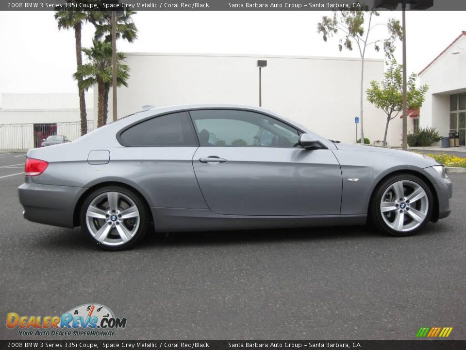 2008 BMW 3 Series 335i Coupe Space Grey Metallic / Coral Red/Black Photo #6