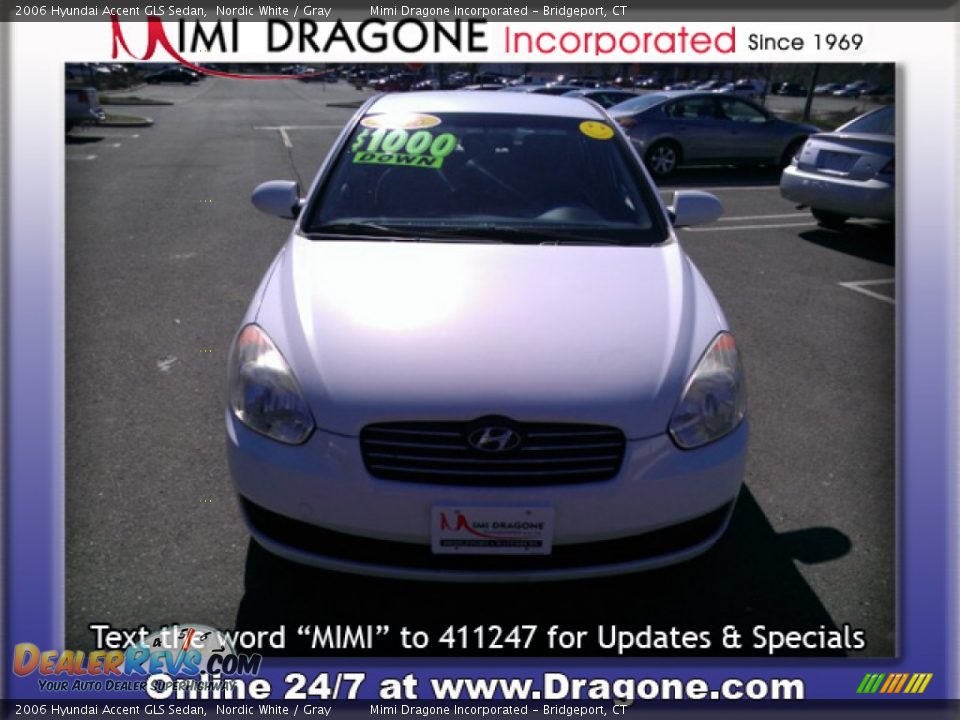 2006 Hyundai Accent GLS Sedan Nordic White / Gray Photo #2